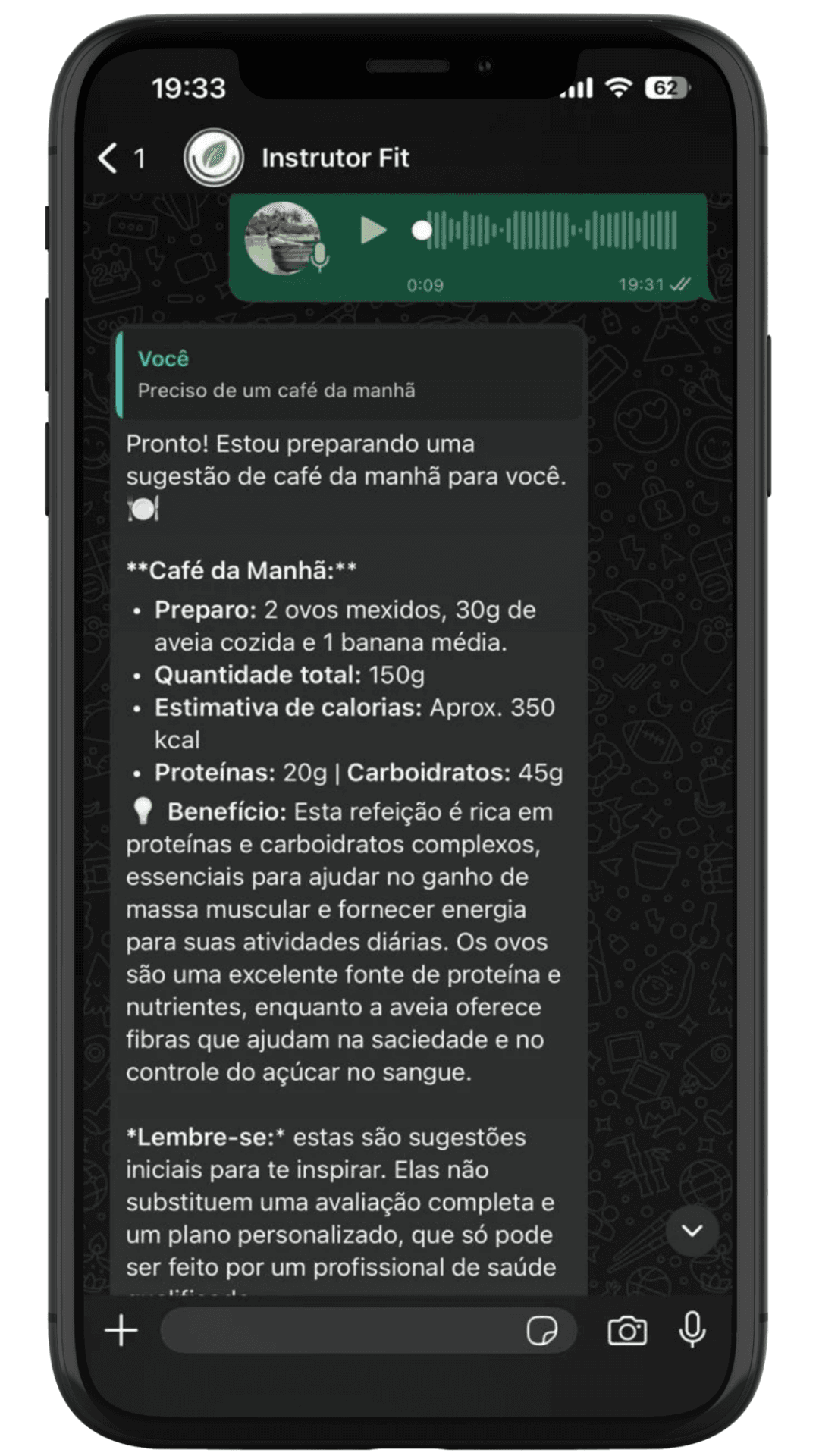 Conversa 3 no Instrutor Fit